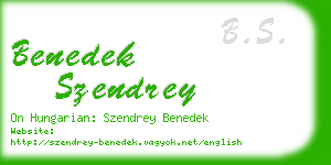 benedek szendrey business card